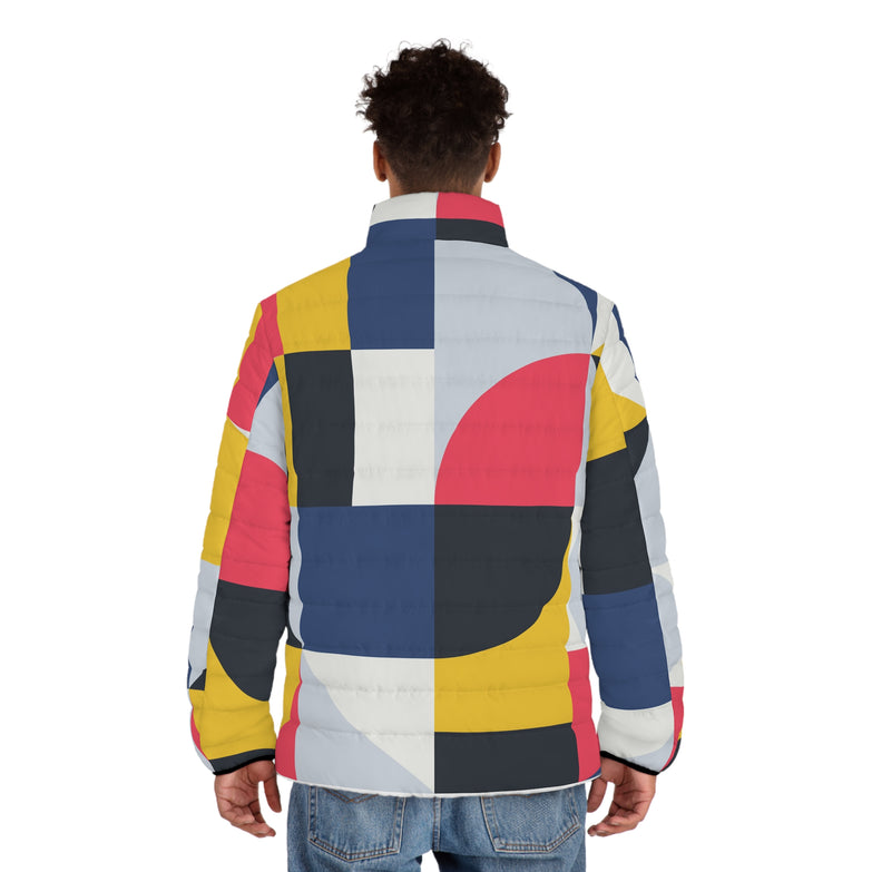 Abstract - Geometry - Men's Puffer Jacket (AOP)